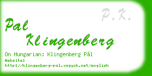 pal klingenberg business card